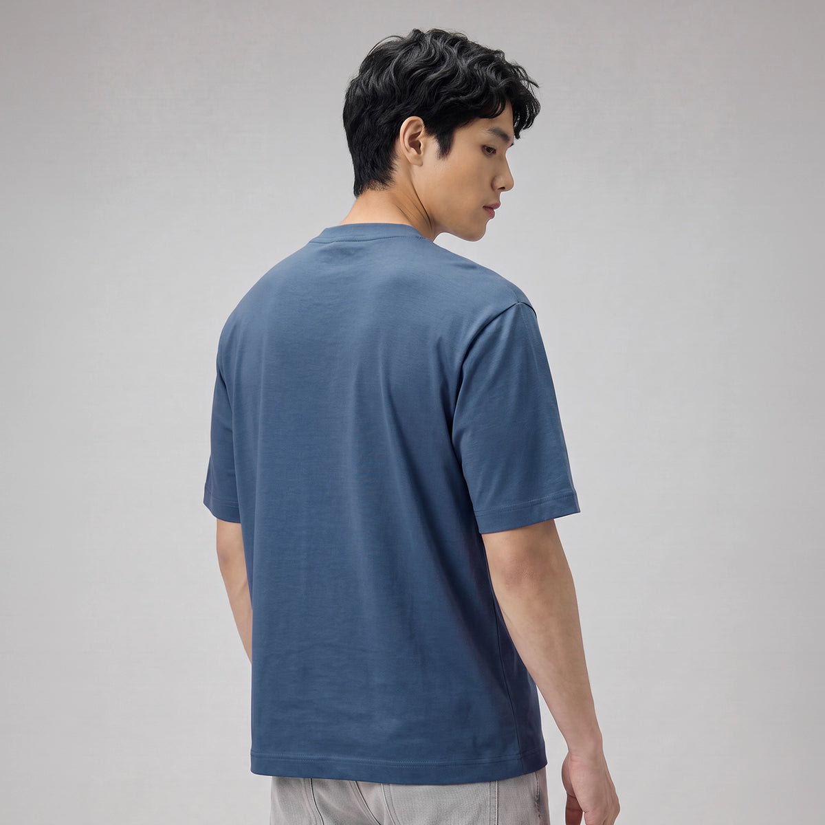 Cotton-Rich Oversized T-shirt - Denim Blue