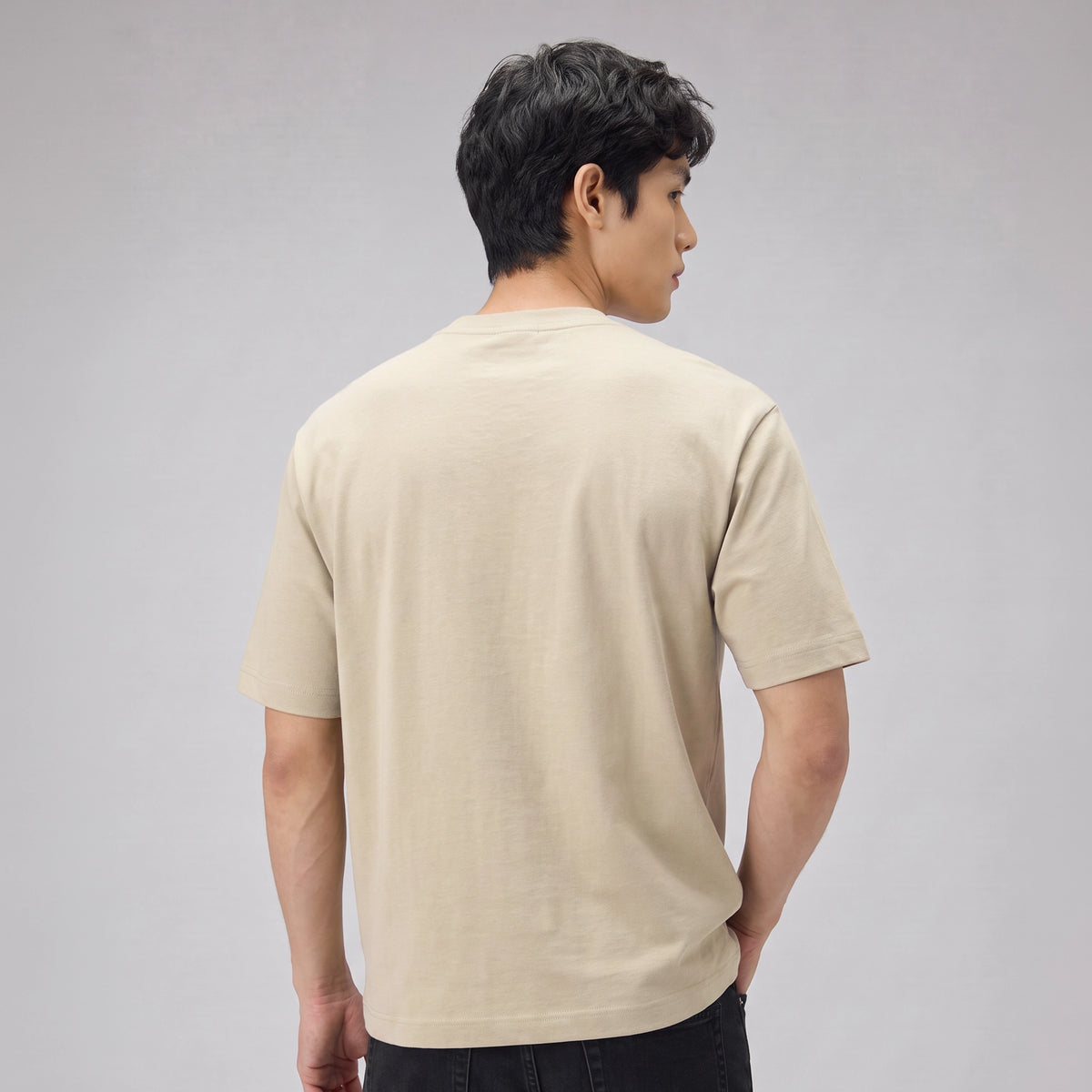 Cotton-Rich Oversized T-shirt - Dusty Beige