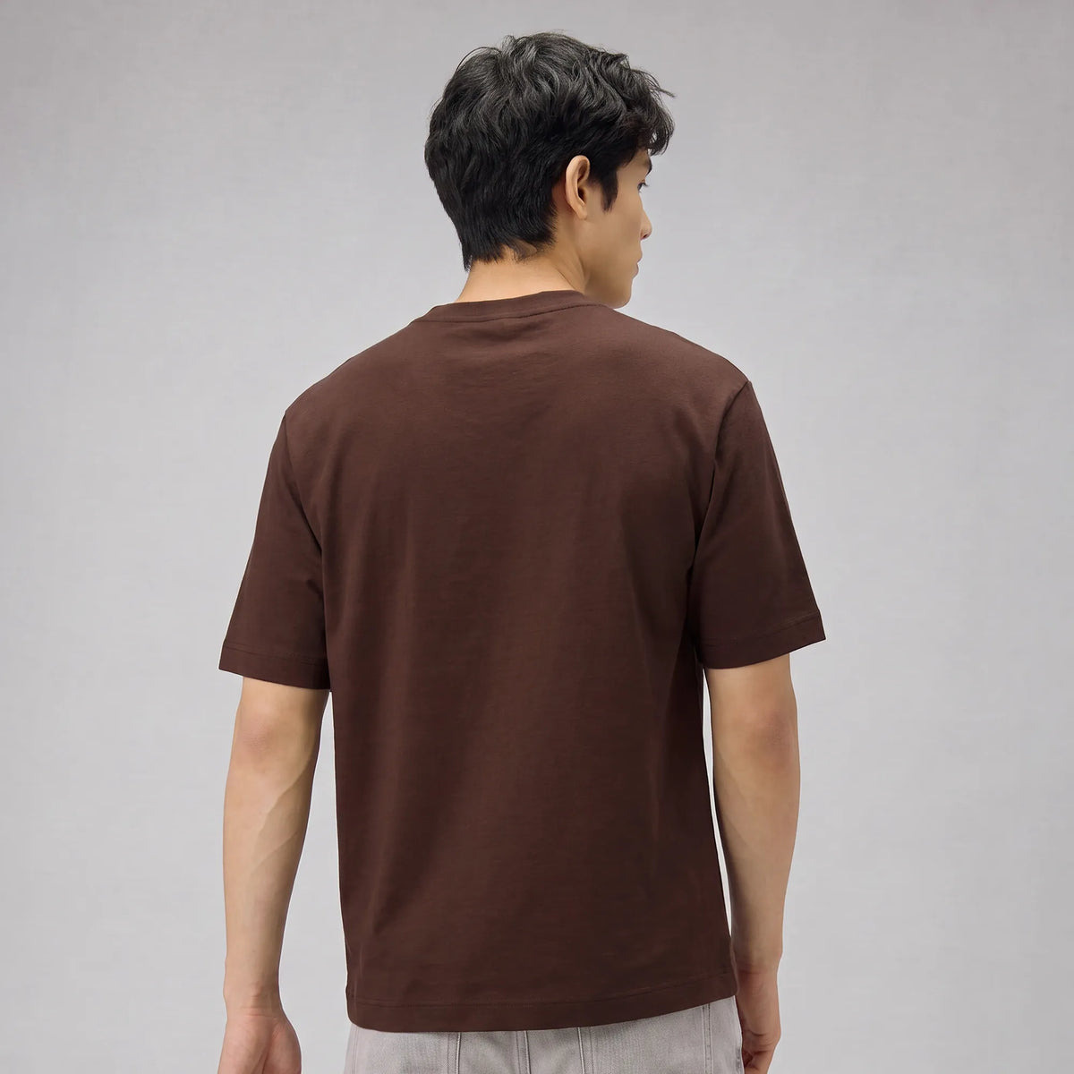Cotton-Rich Oversized T-shirt - Espresso Brown