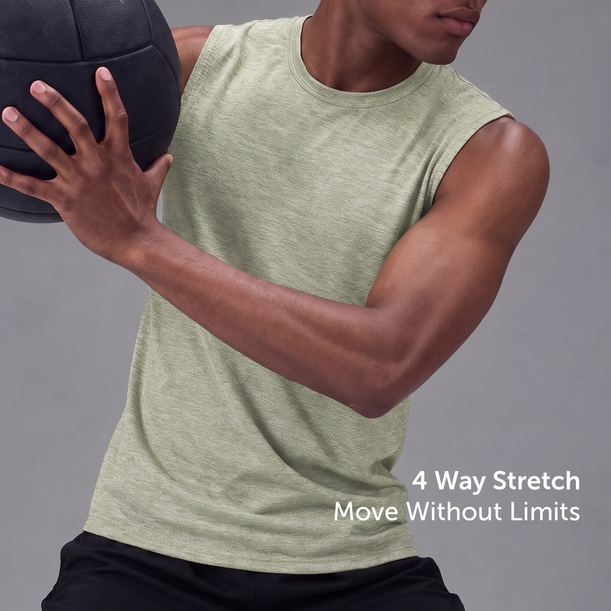 CoolMax Active Tank Top - Sage Green Melange
