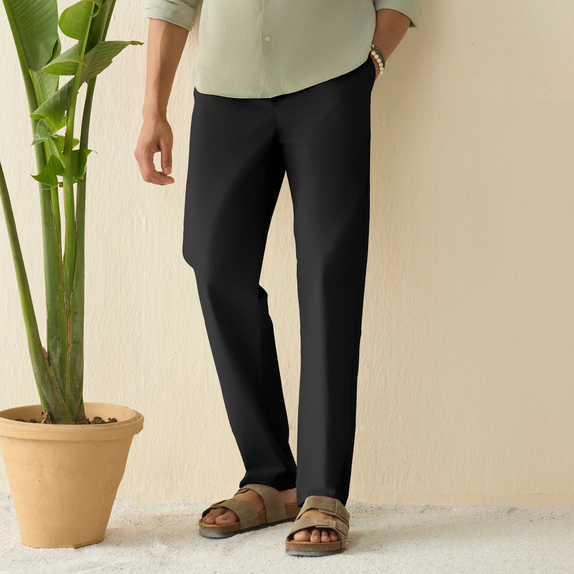 Zen Cotton Easy Pants Pitch Black – XYXX Apparels Zen Cotton Easy Pants Pitch Black – XYXX Apparels