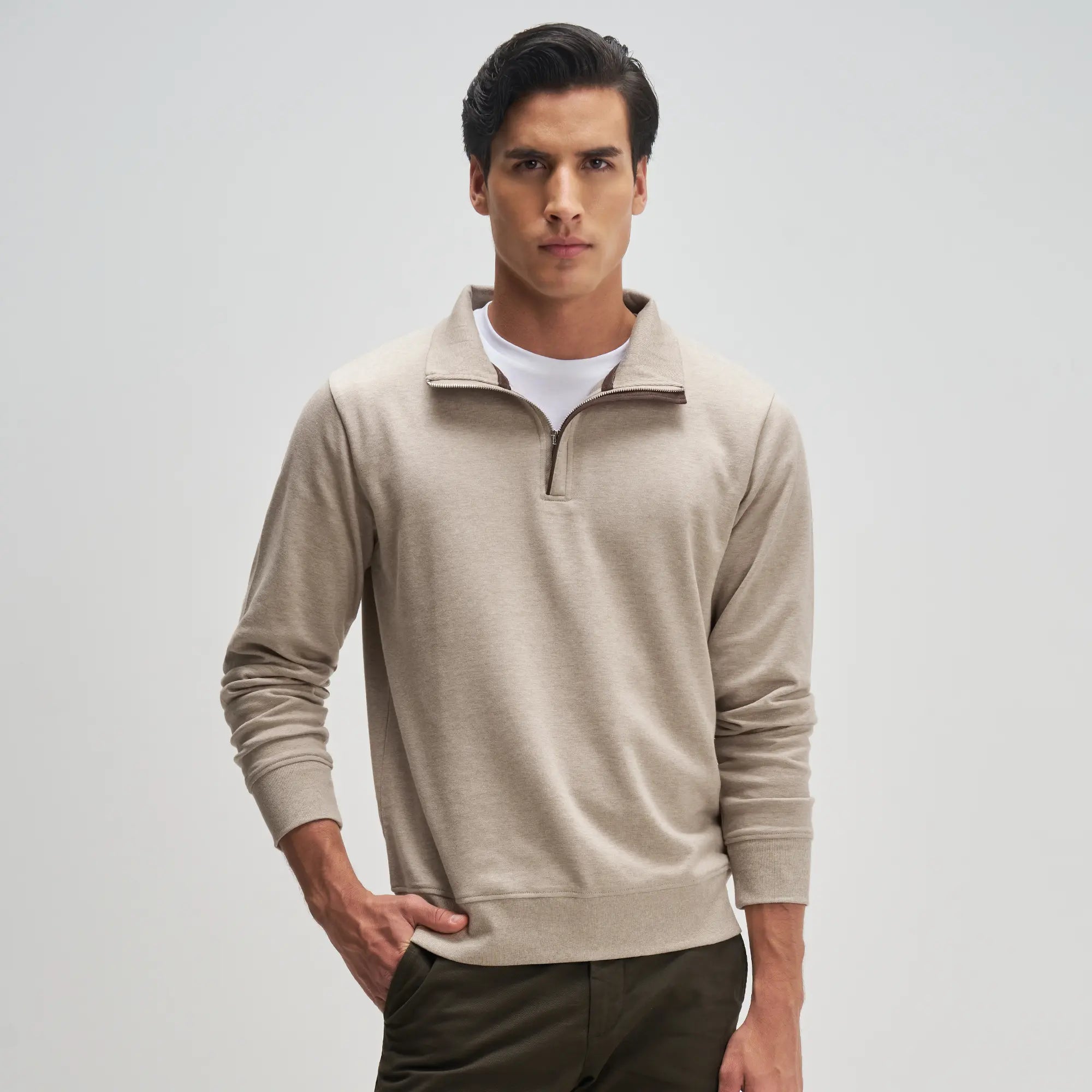 Half-Zip Pullover - Irish Beige – XYXX Apparels Half-Zip Pullover - Irish Beige – XYXX Apparels