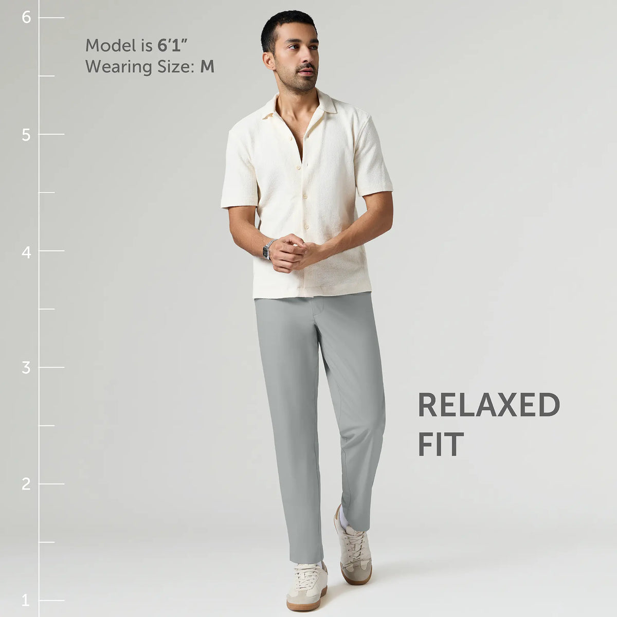 VELOCITY: Soft Stretch Pants - Relaxed Fit Chrome White