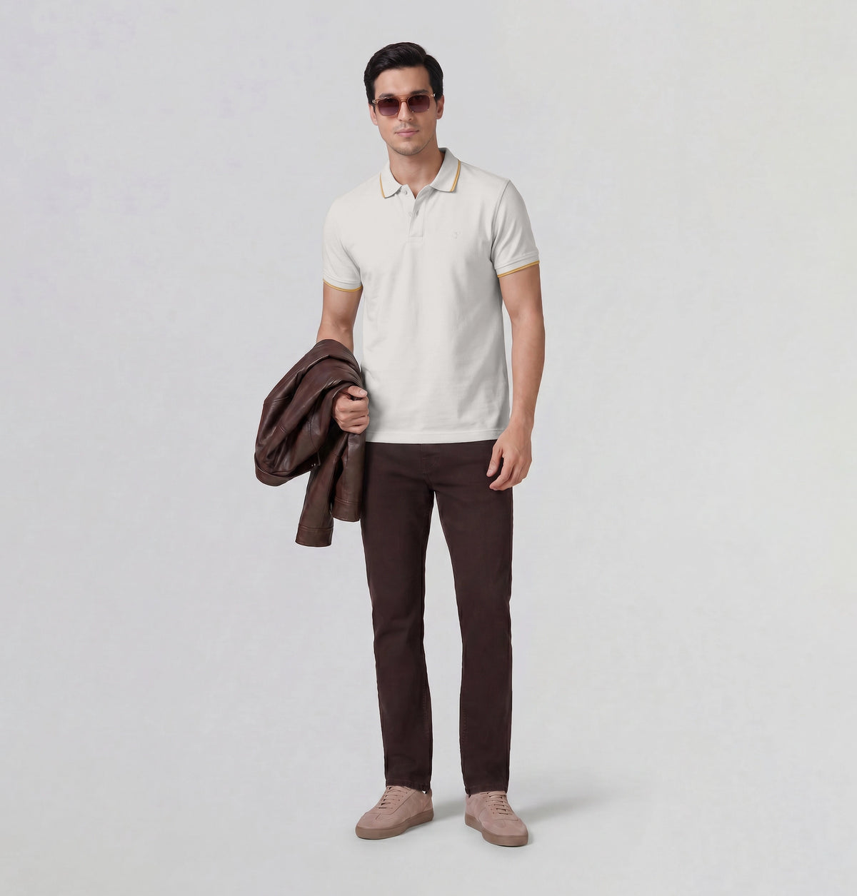 Accent Cotton Polo T-shirt - Pearl White