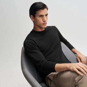 Full Sleeve Crew Neck T-Shirt - Pitch Black