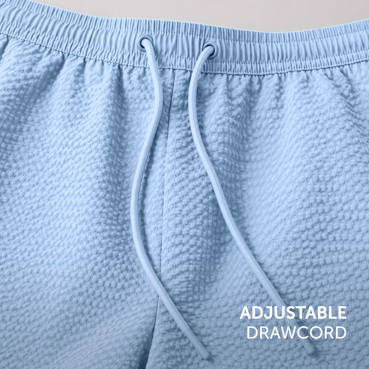 Seersucker Swim Shorts - Powder Blue