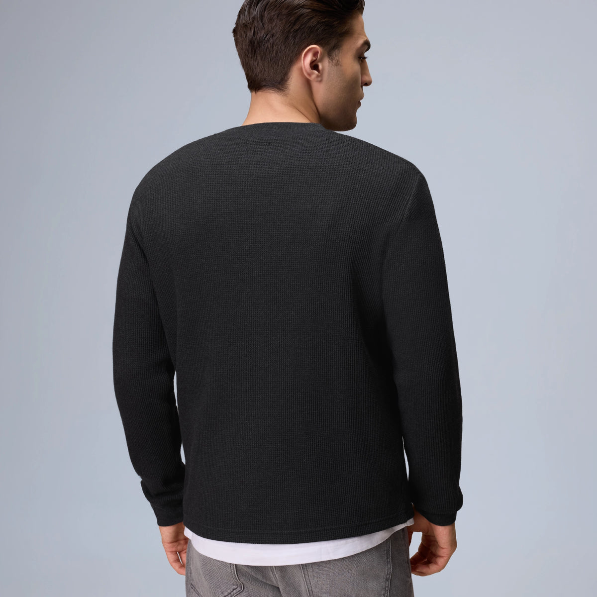 Full Sleeve Henley T-shirt - Pitch Black