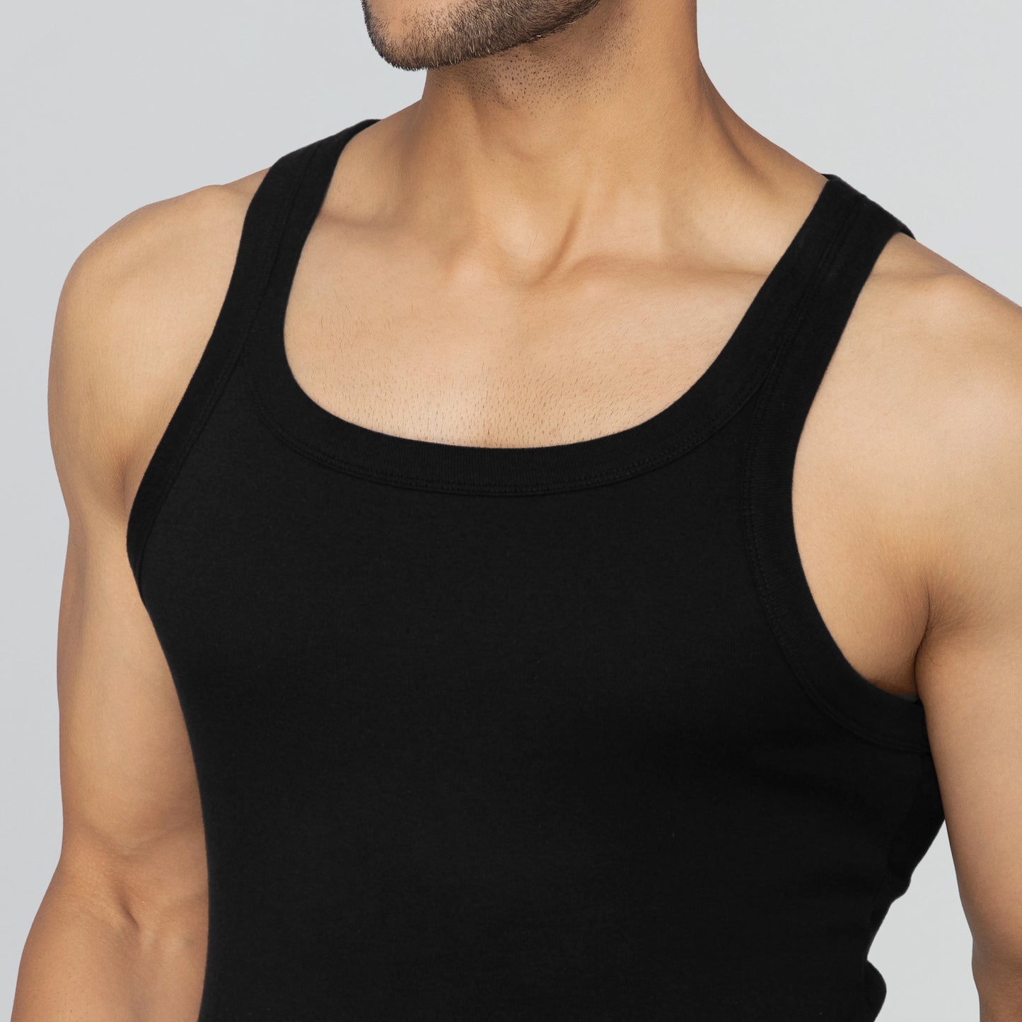Pace Super Combed Cotton Vest Black Knight