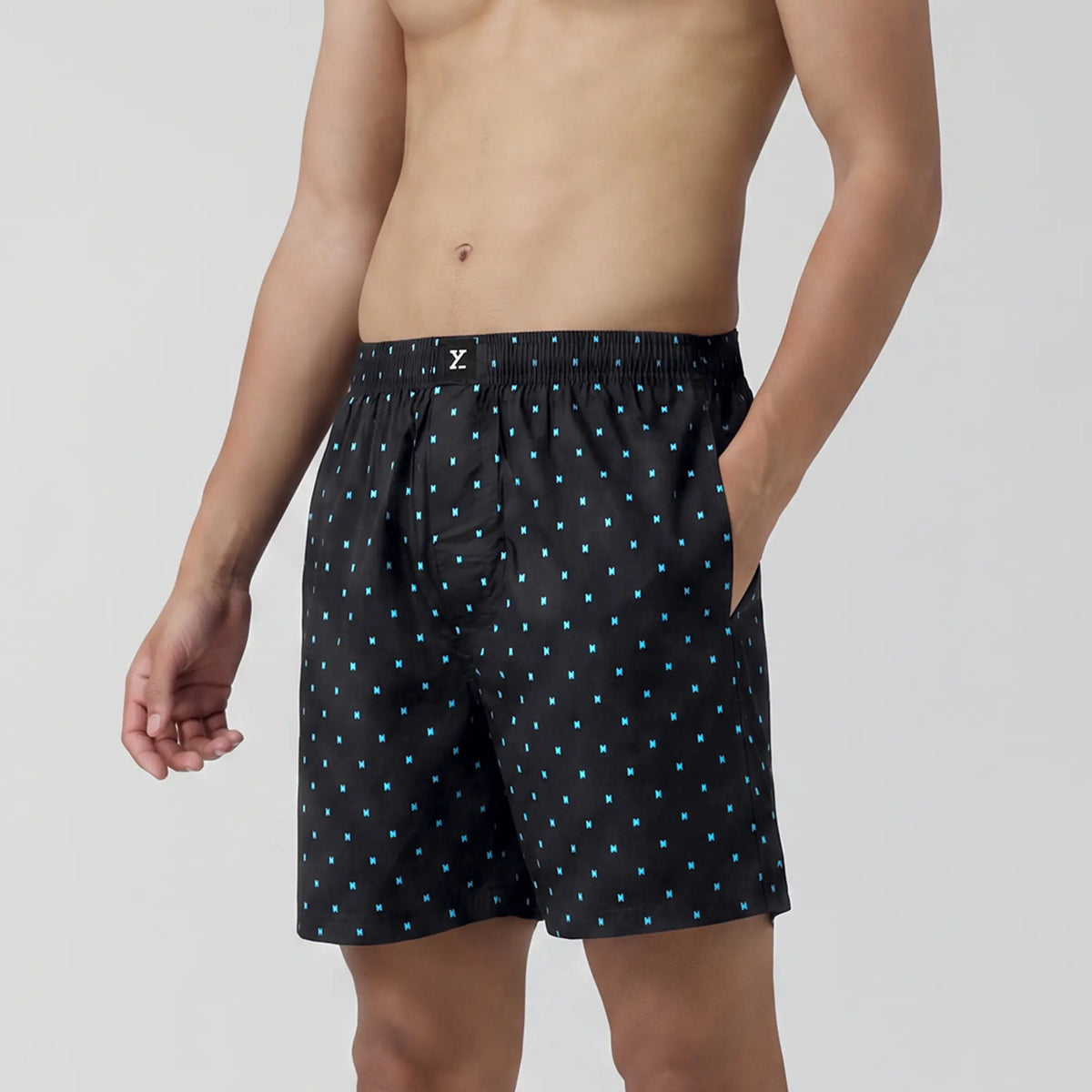 Ultra-Breathable Cotton Boxer Shorts - Boxy Black