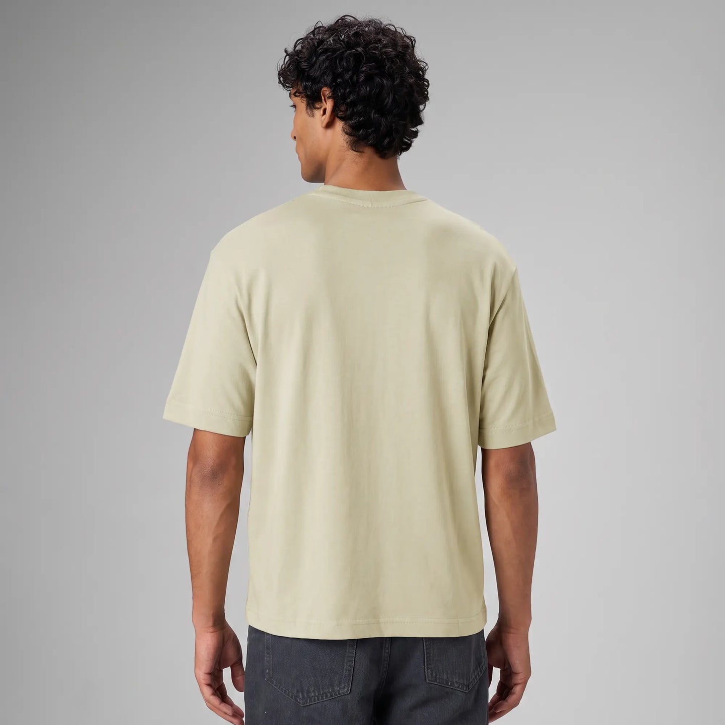 Boxy Oversized Crewneck T-shirt - Cascade Grey