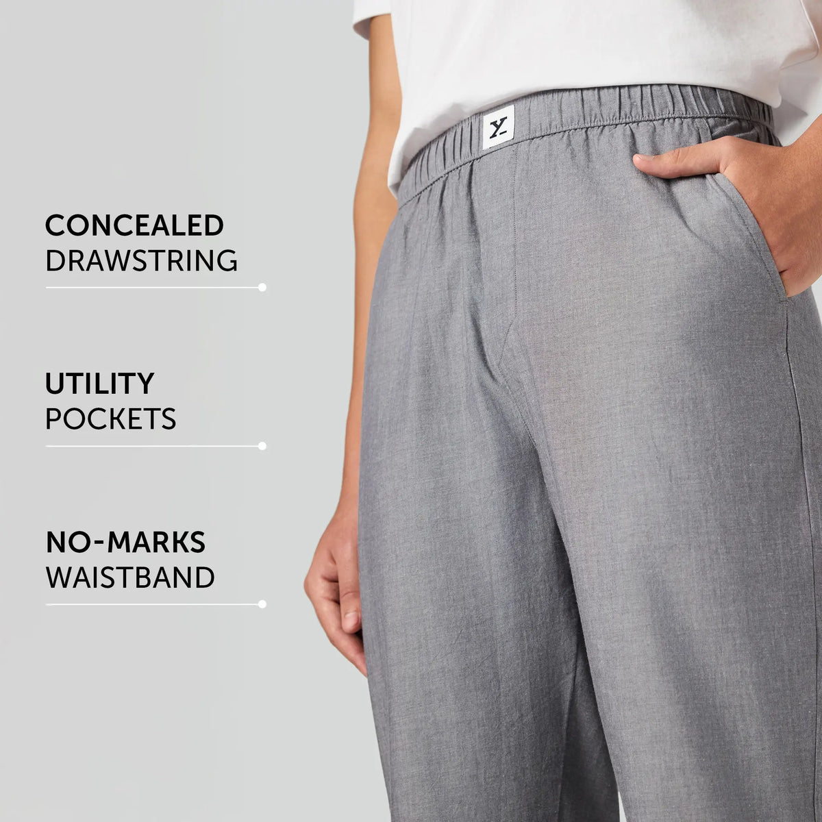 Ultra-Breathable Cotton Chambray Pyjamas - Faded Black