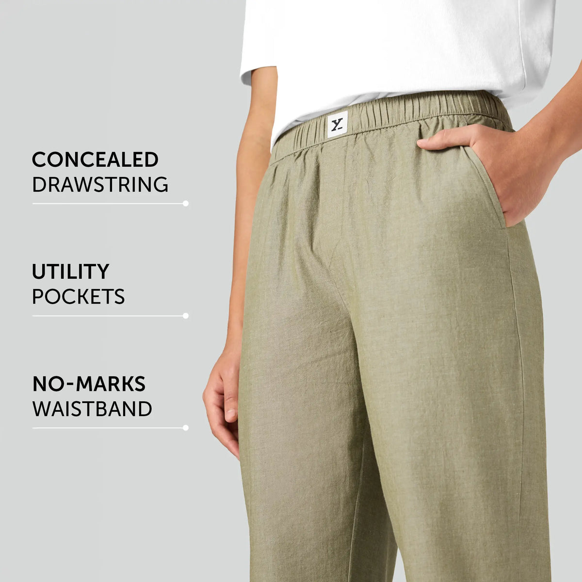 Ultra-Breathable Cotton Chambray Pyjamas - Dusty Olive