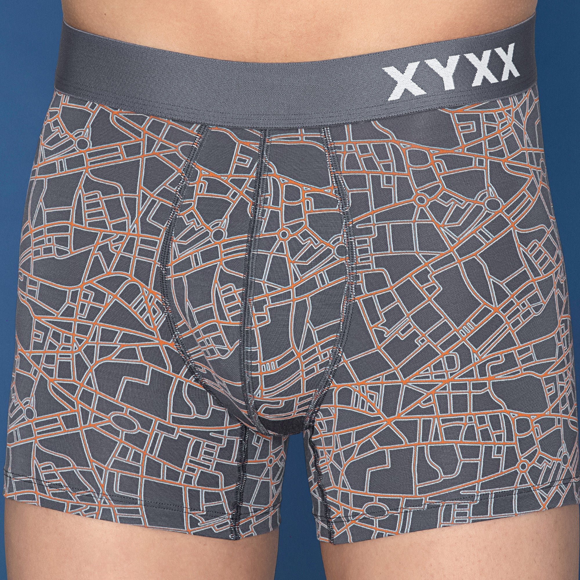 Urbane Modal Trunks For Men Map Grey -  XYXX Mens Apparels