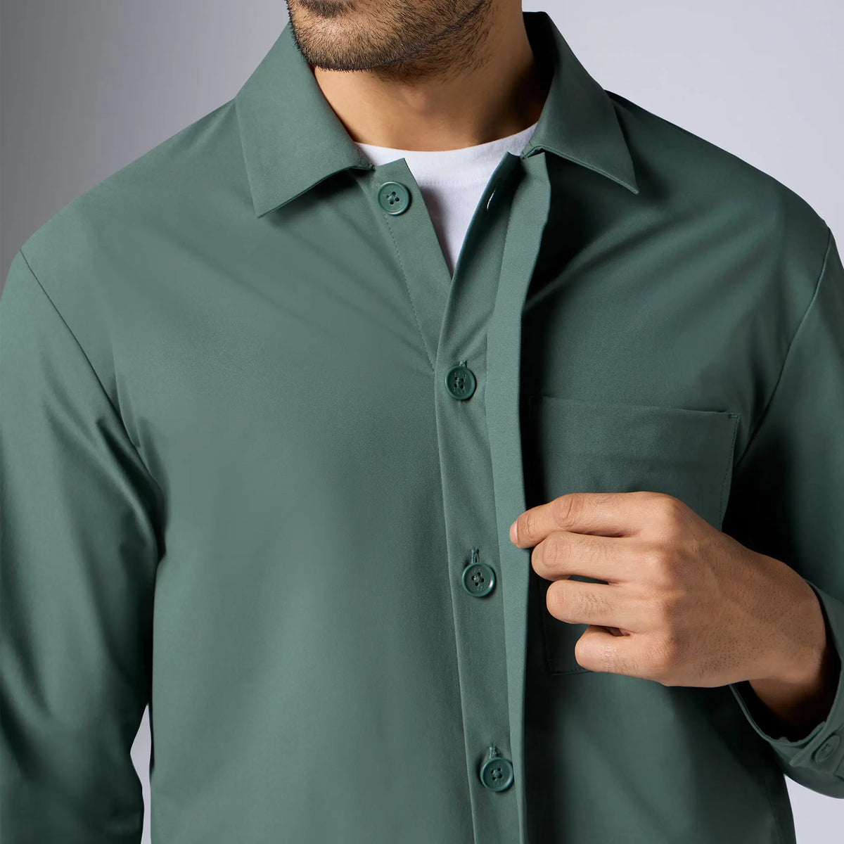Amp Polyester Shacket Pine Green - XYXX Crew