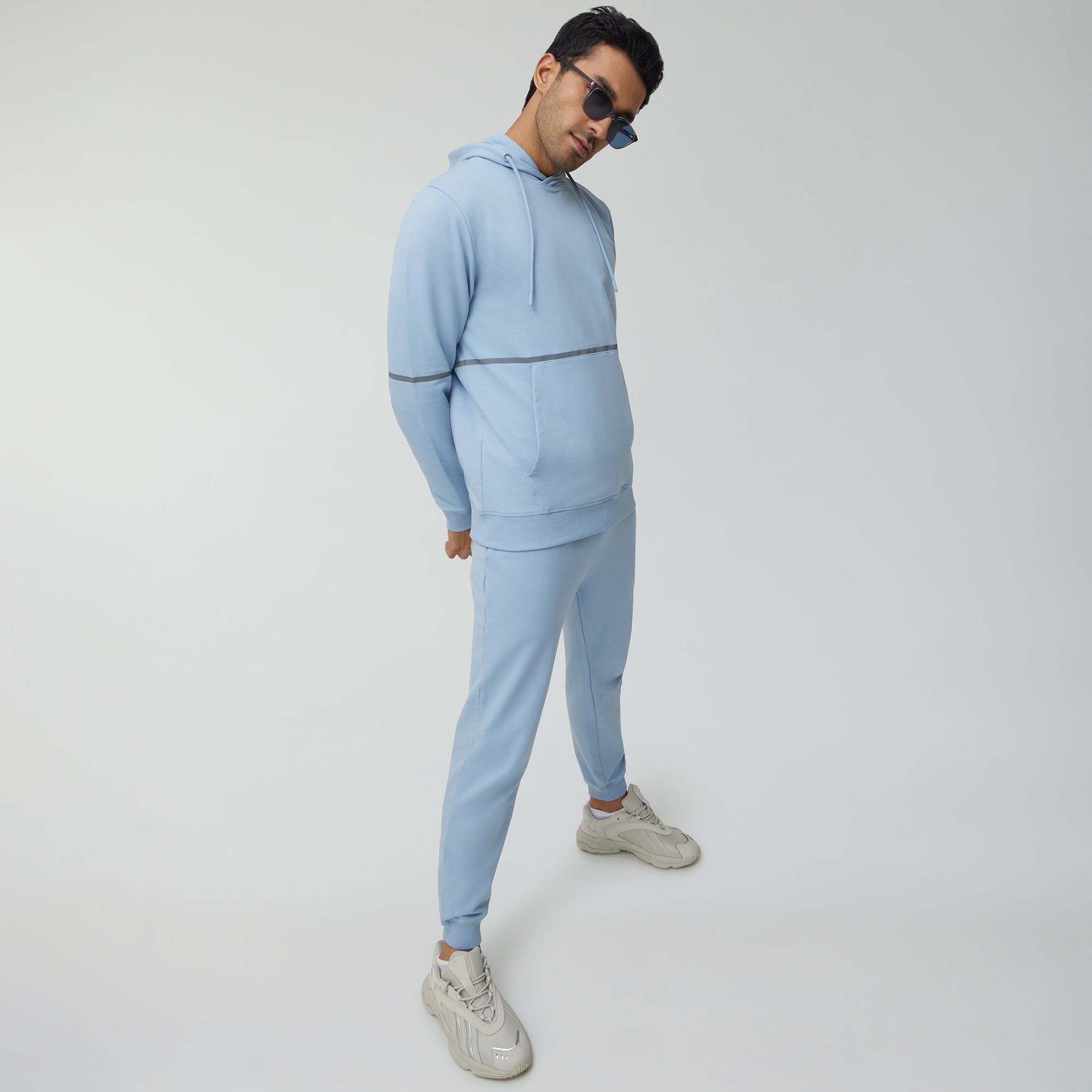 Ascent French Terry Cotton Blend Hoodie and Joggers Co-Ord Glacier Blue