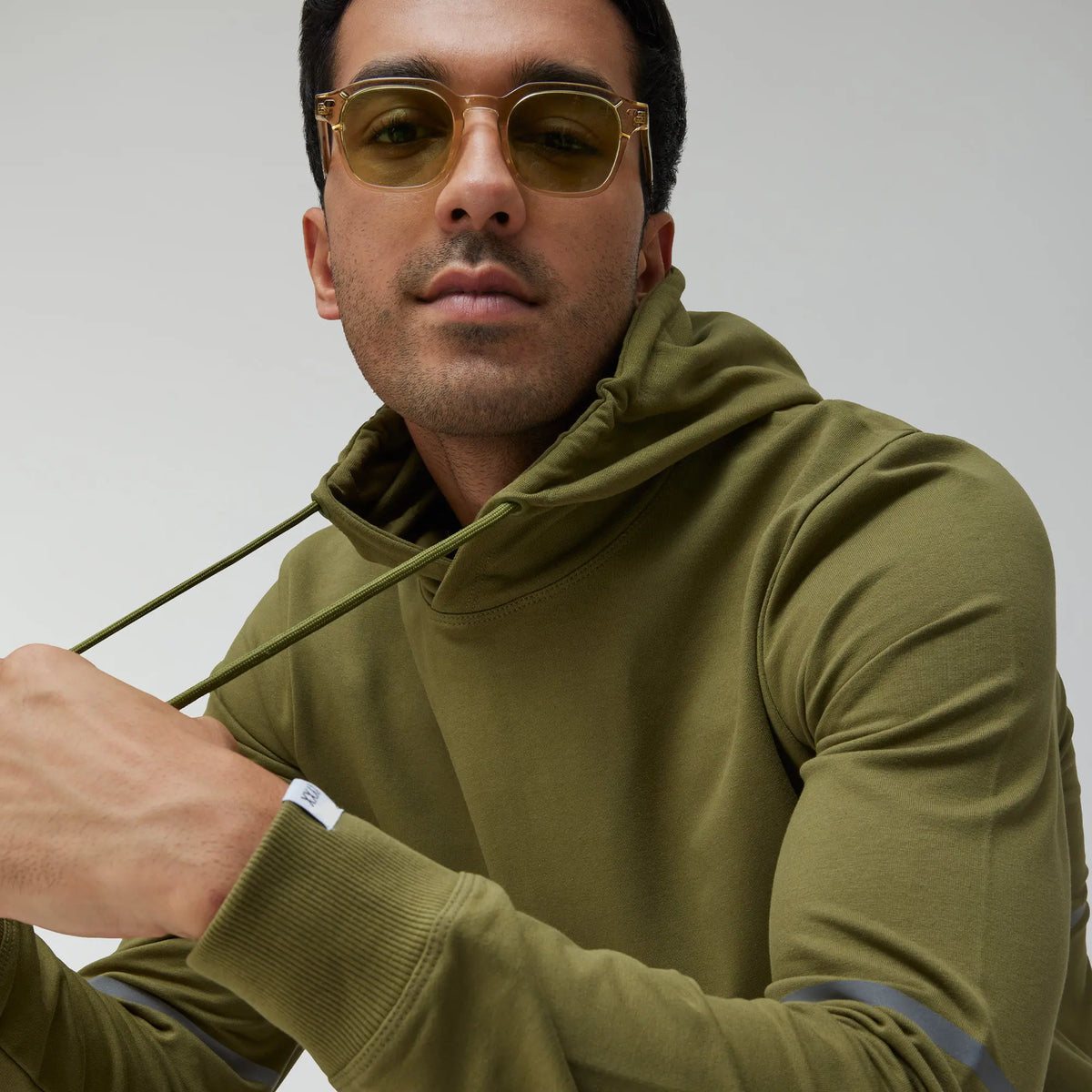 Ascent French Terry Cotton Blend Hoodies Olive Green - XYXX Crew