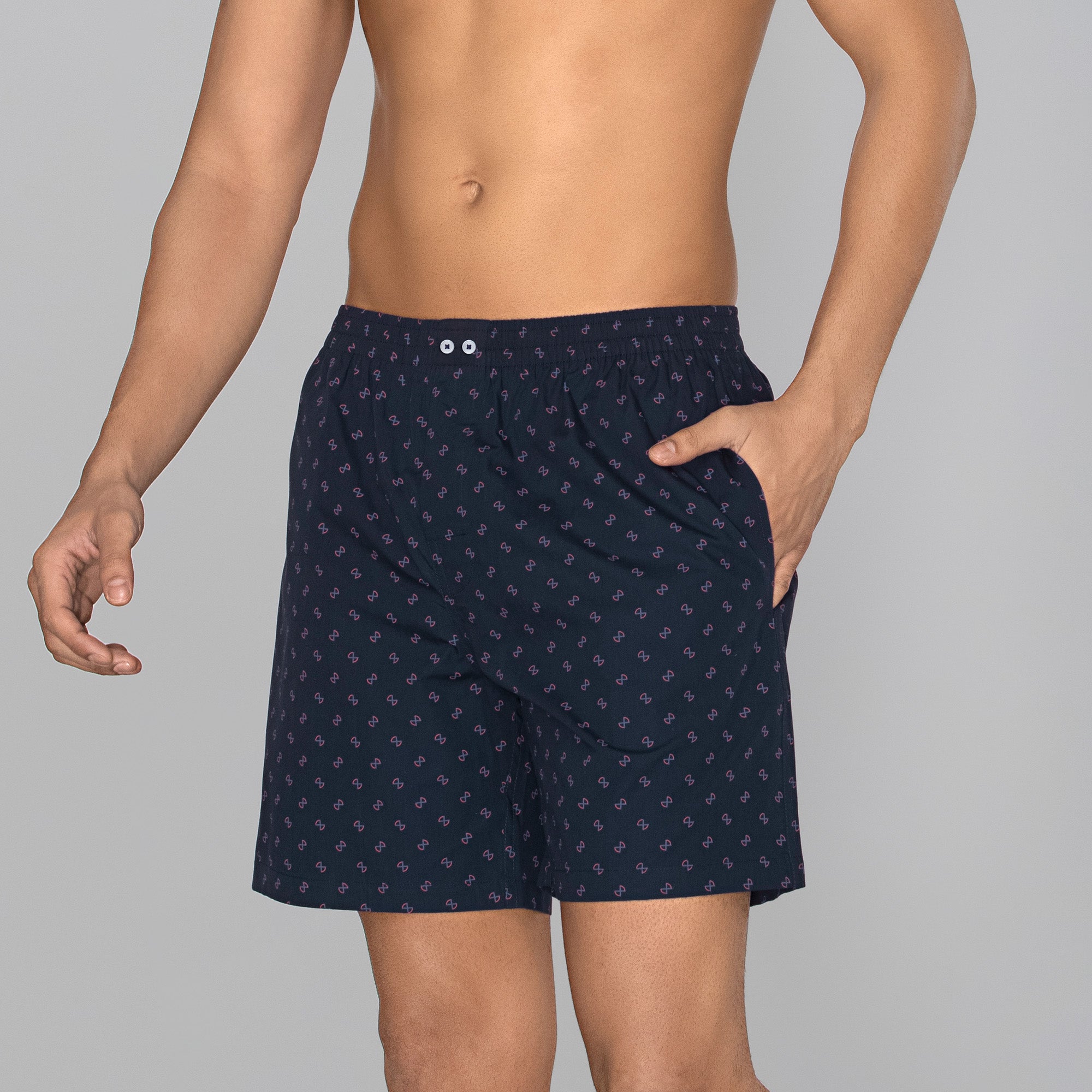 Astor Combed Cotton Boxer Shorts For Men Infinity Black - XYXX Mens Apparels