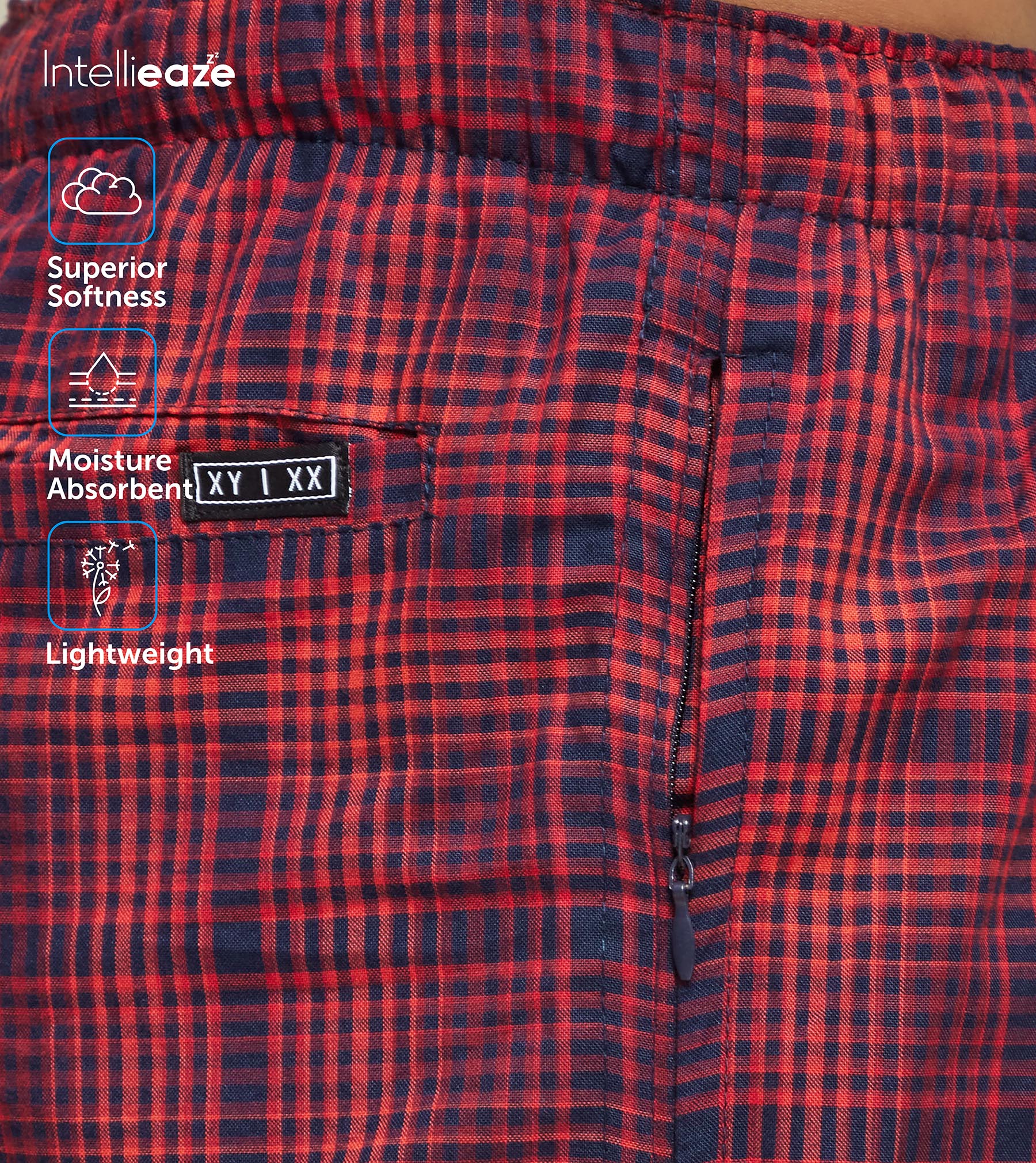 Checkmate Combed Cotton Pyjamas For Men Brit Red - XYXX Mens Apparels