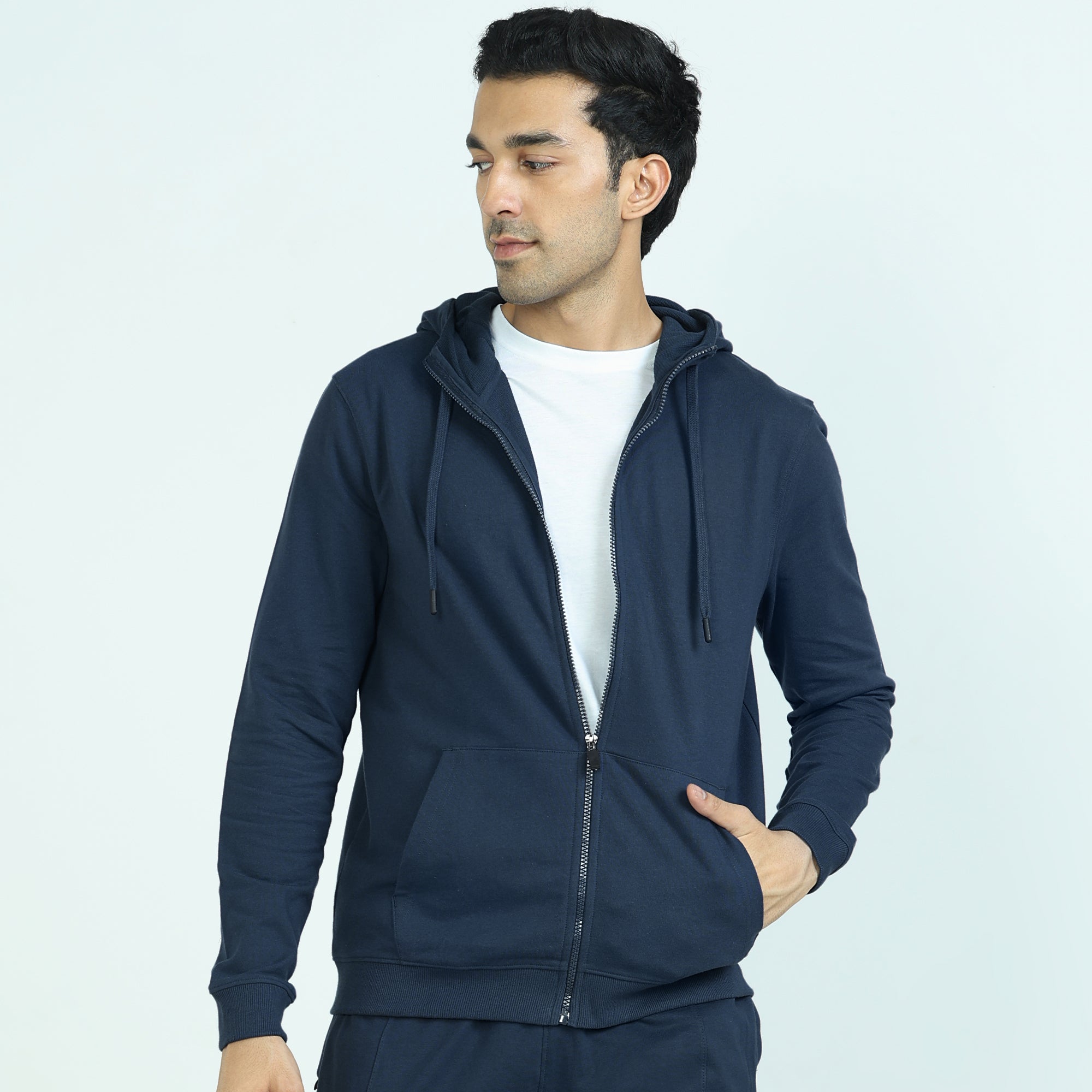 Cruze French Terry Cotton Hoodie Jackets Opal Blue – XYXX Apparels
