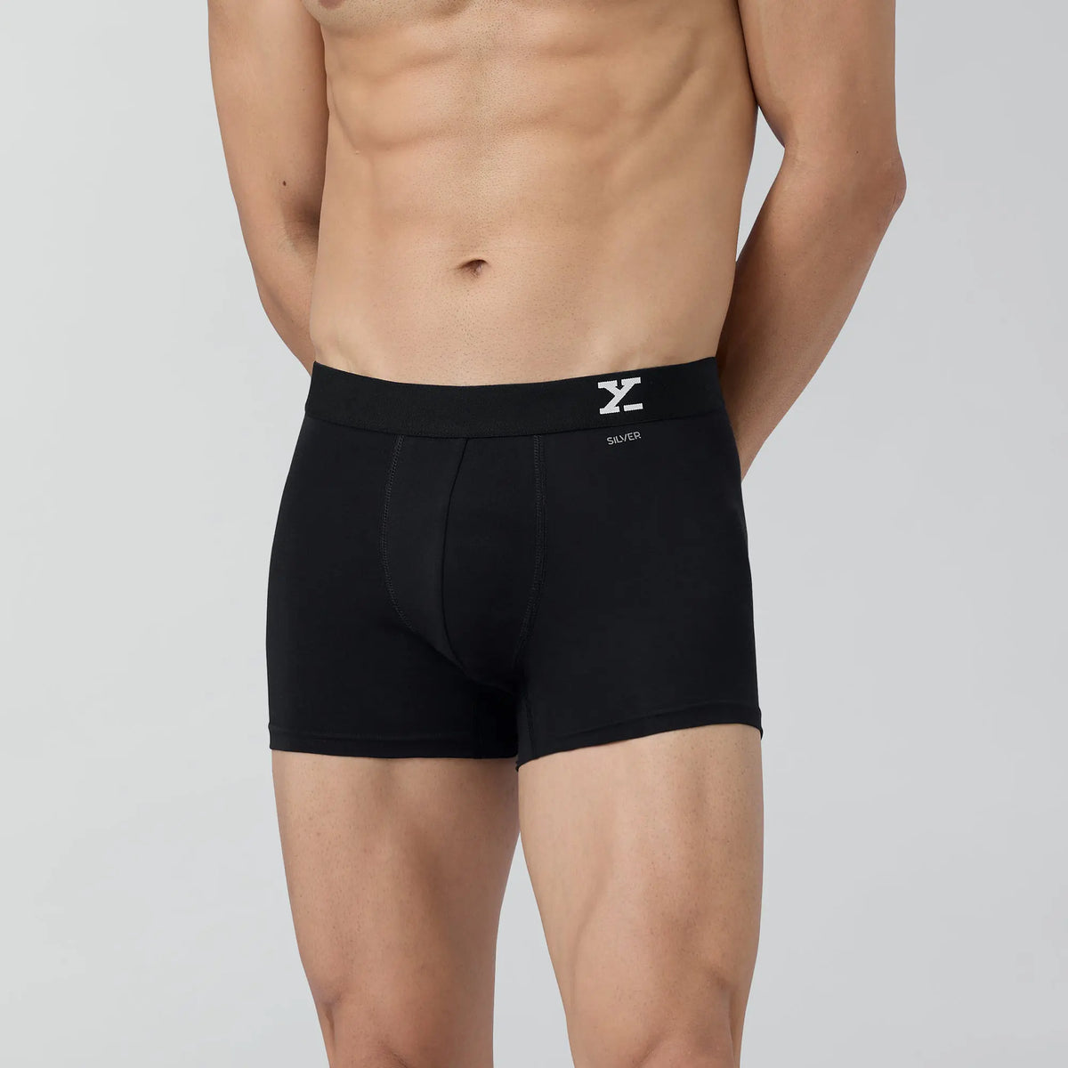 Aero Silver Cotton Trunks Black Knight - XYXX Crew
