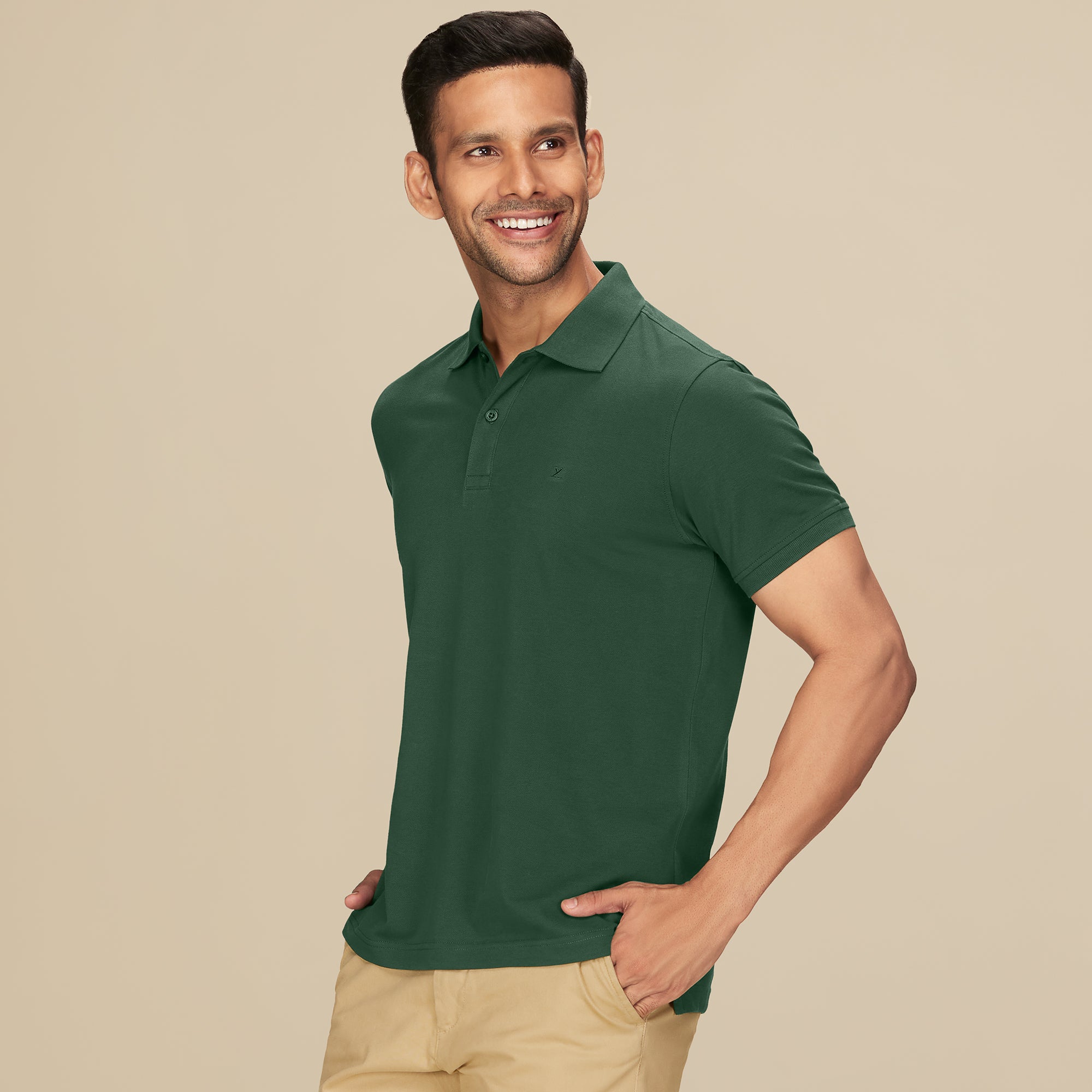 XYXX-Nova Combed Cotton Polo T-shirts Basil Green-M