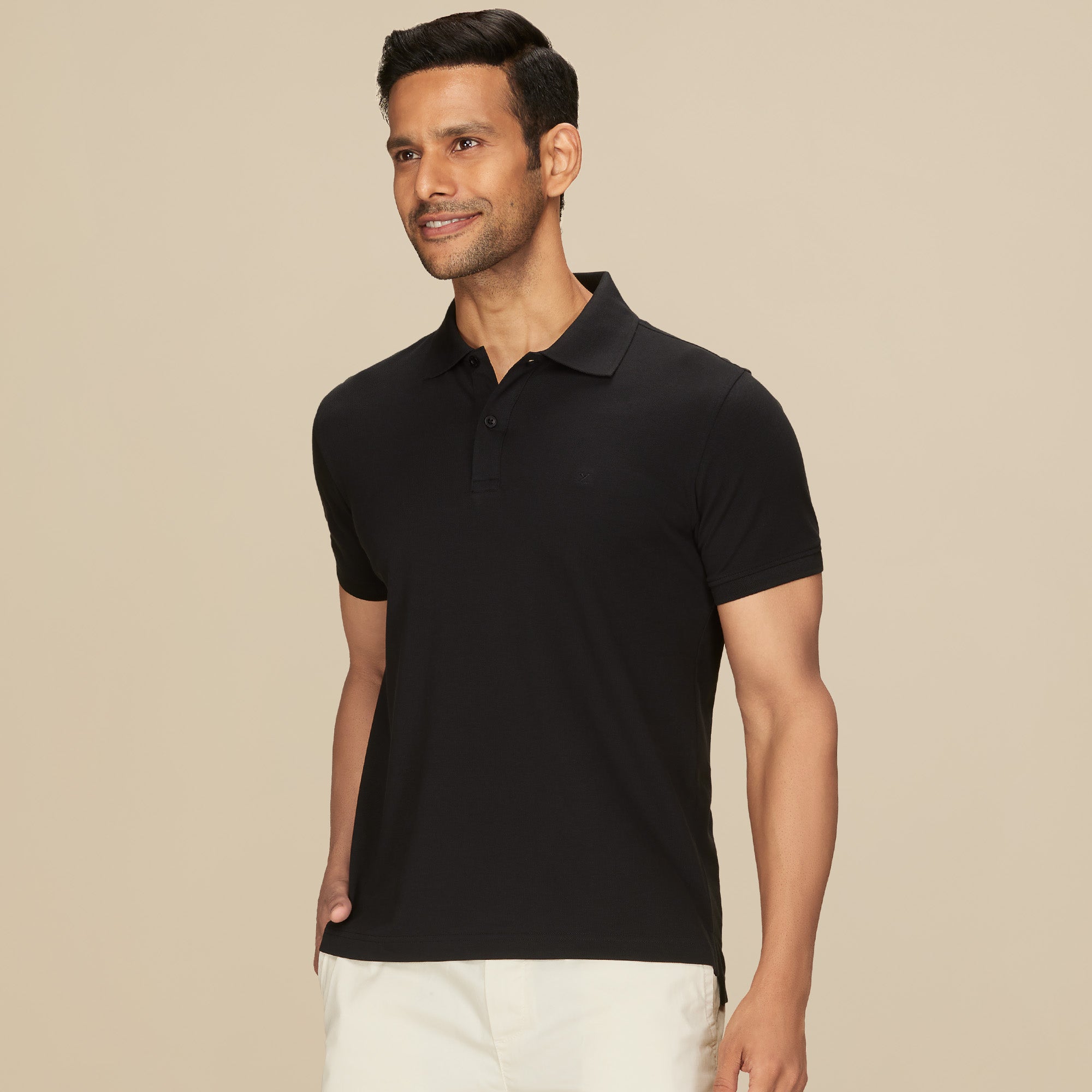 XYXX-Nova Combed Cotton Polo T-shirts Pitch Black-S