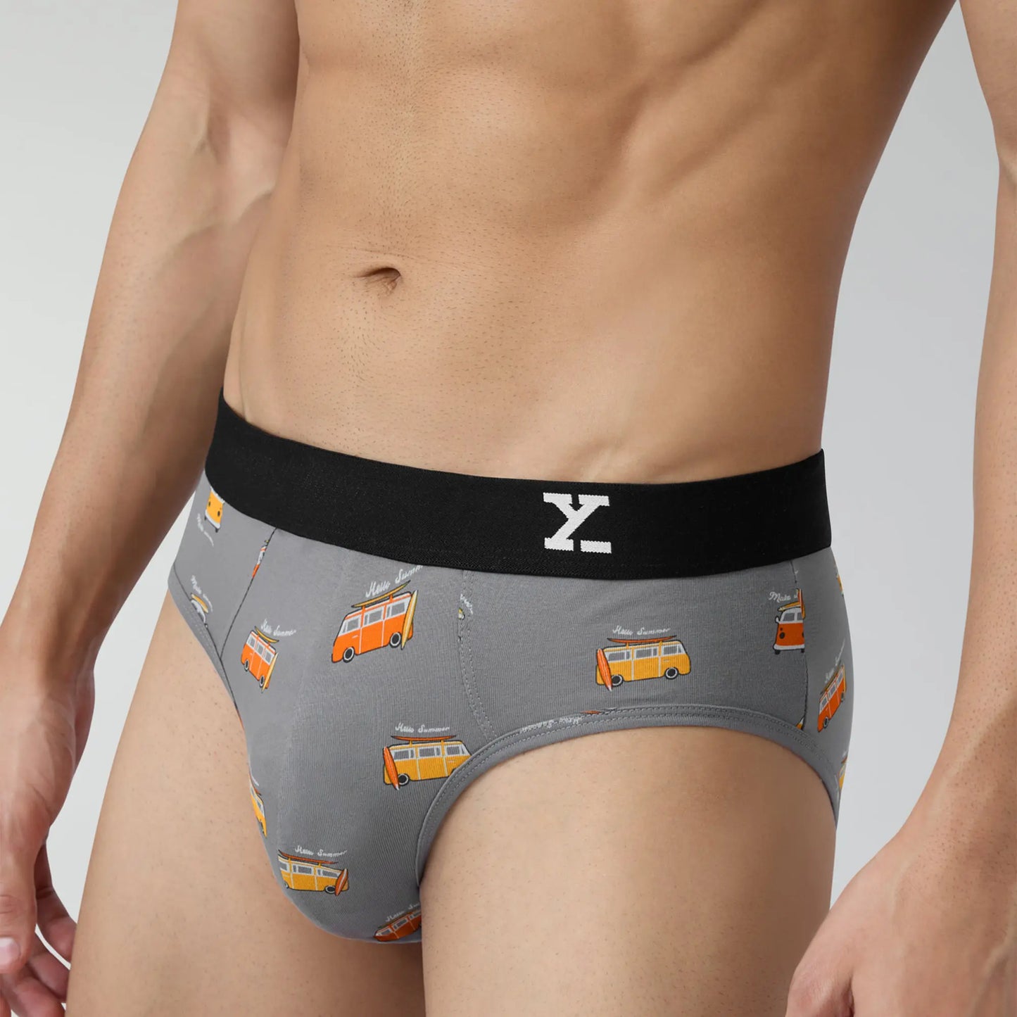 Surf Cotton Stretch Briefs Bus Grey - XYXX Crew