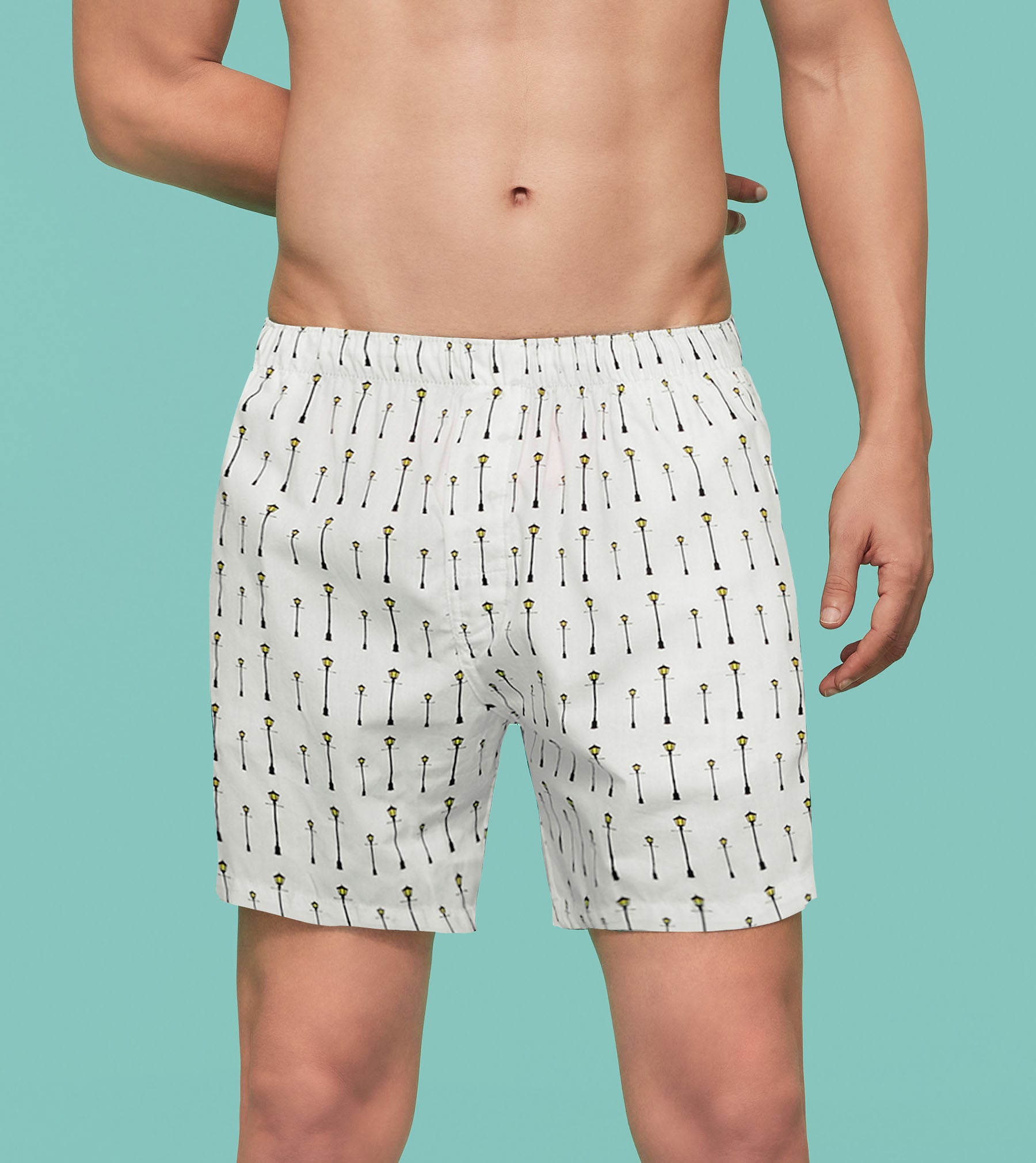 Remix Combed Cotton Boxers For Men Streetlight White - XYXX Mens Apparels