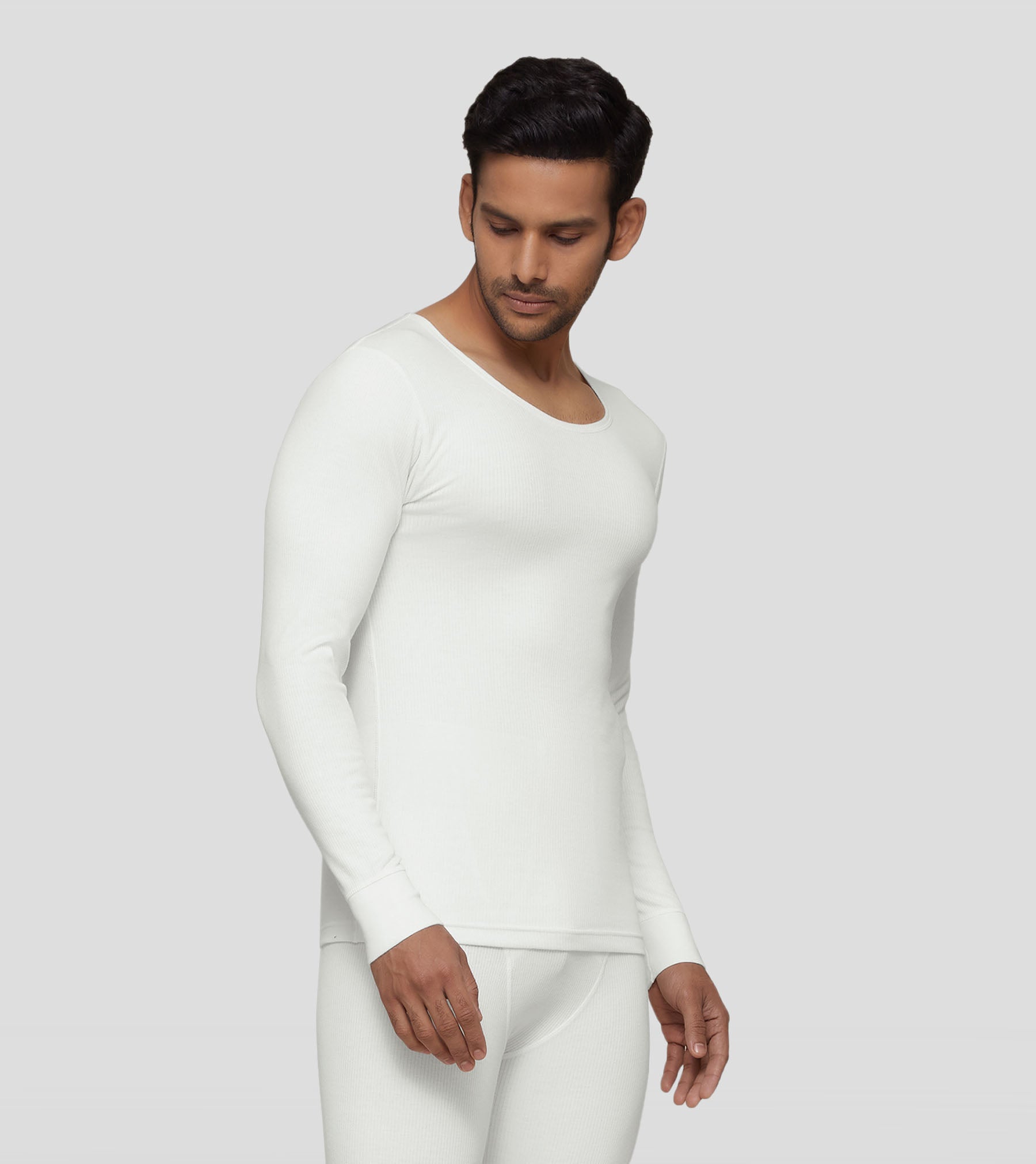 Cotton Rich Thermal Long Sleeve Vest Ivory White – XYXX Apparels