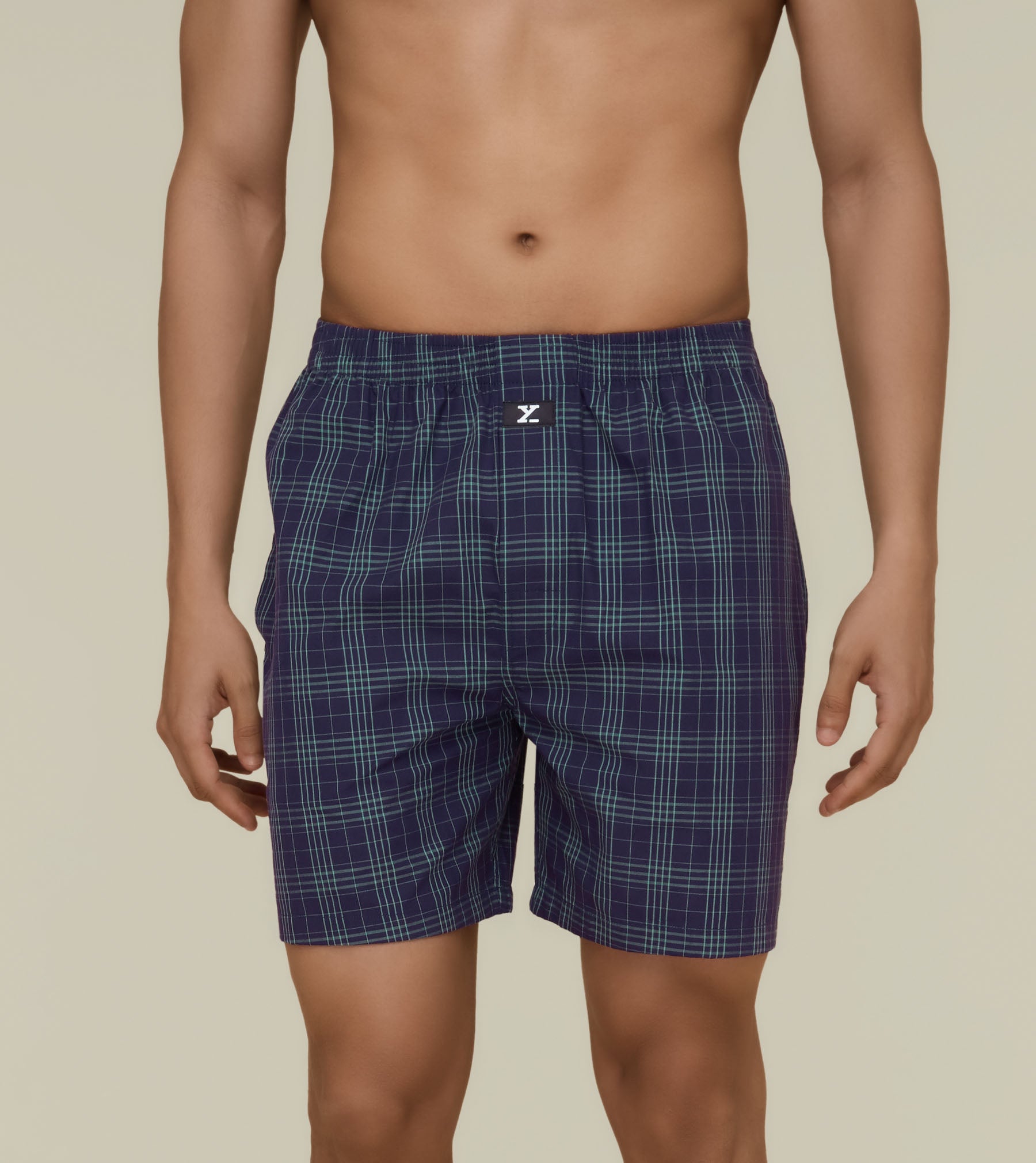 Checkmate Combed Cotton Boxer Shorts For Men Storm Blue - XYXX Mens Apparels