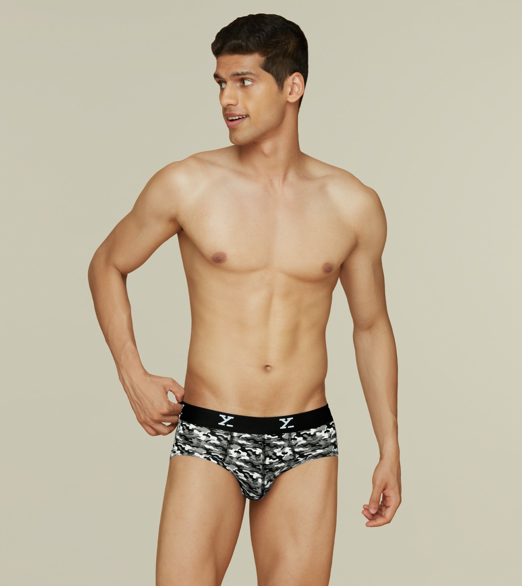 Buy Men's MicroModal Brief #XY43 [Black&White Camouflage] – XYXX Apparels