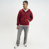 Crew Oversized Zipper Hoodie  -  Varsity Red