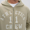 Crew Oversized Zipper Hoodie  -  Minted Grey