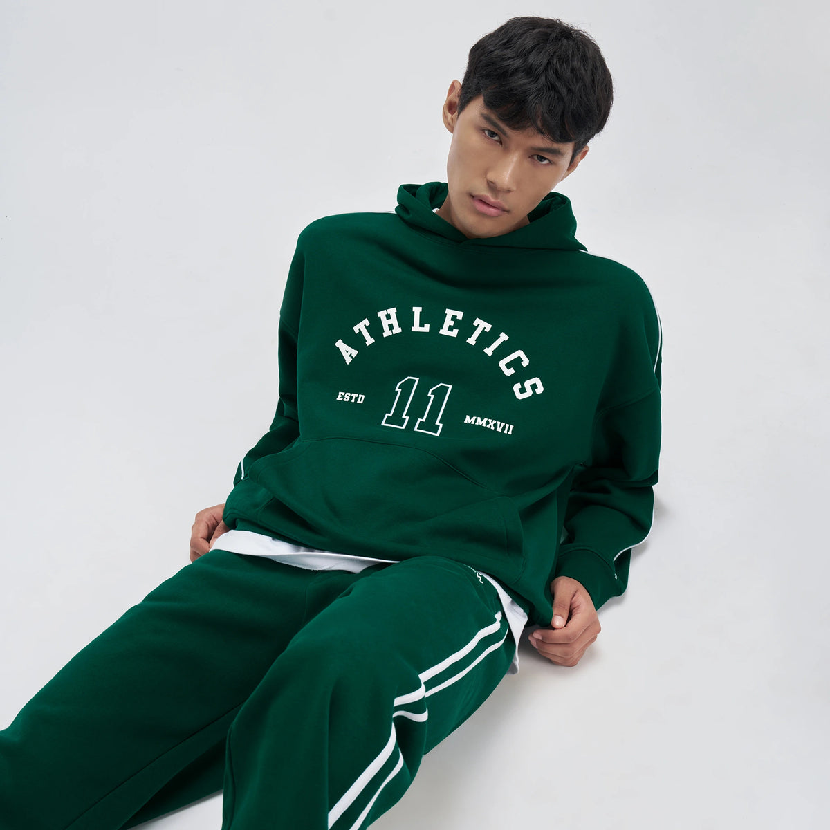 Oversized Hoodie and Sweatpants Co-ord Set Ivy Green