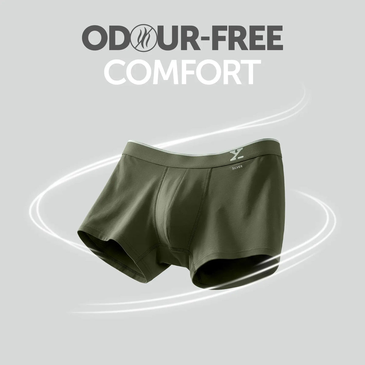 Traq Silver Cotton Trunks Olive Green