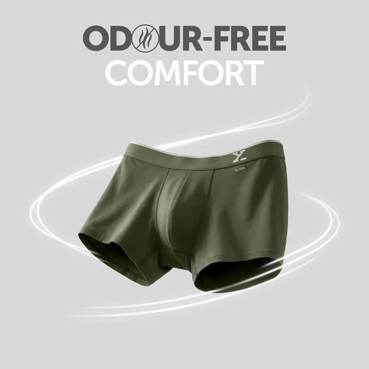 Traq Silver Cotton Trunks Olive Green