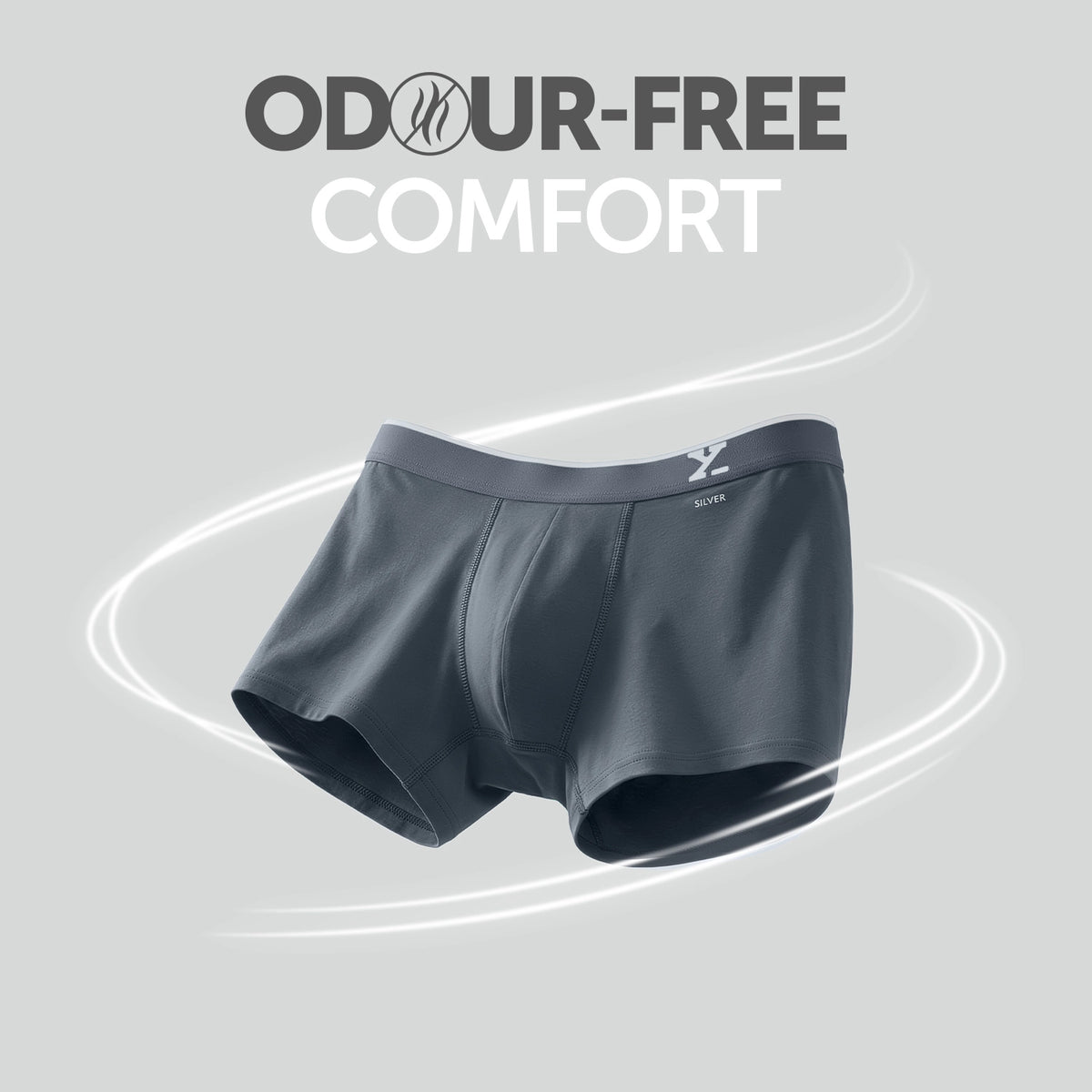 Traq Silver Cotton Trunks Stone Grey