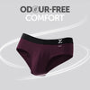 Aero Silver Cotton Briefs Plum Red