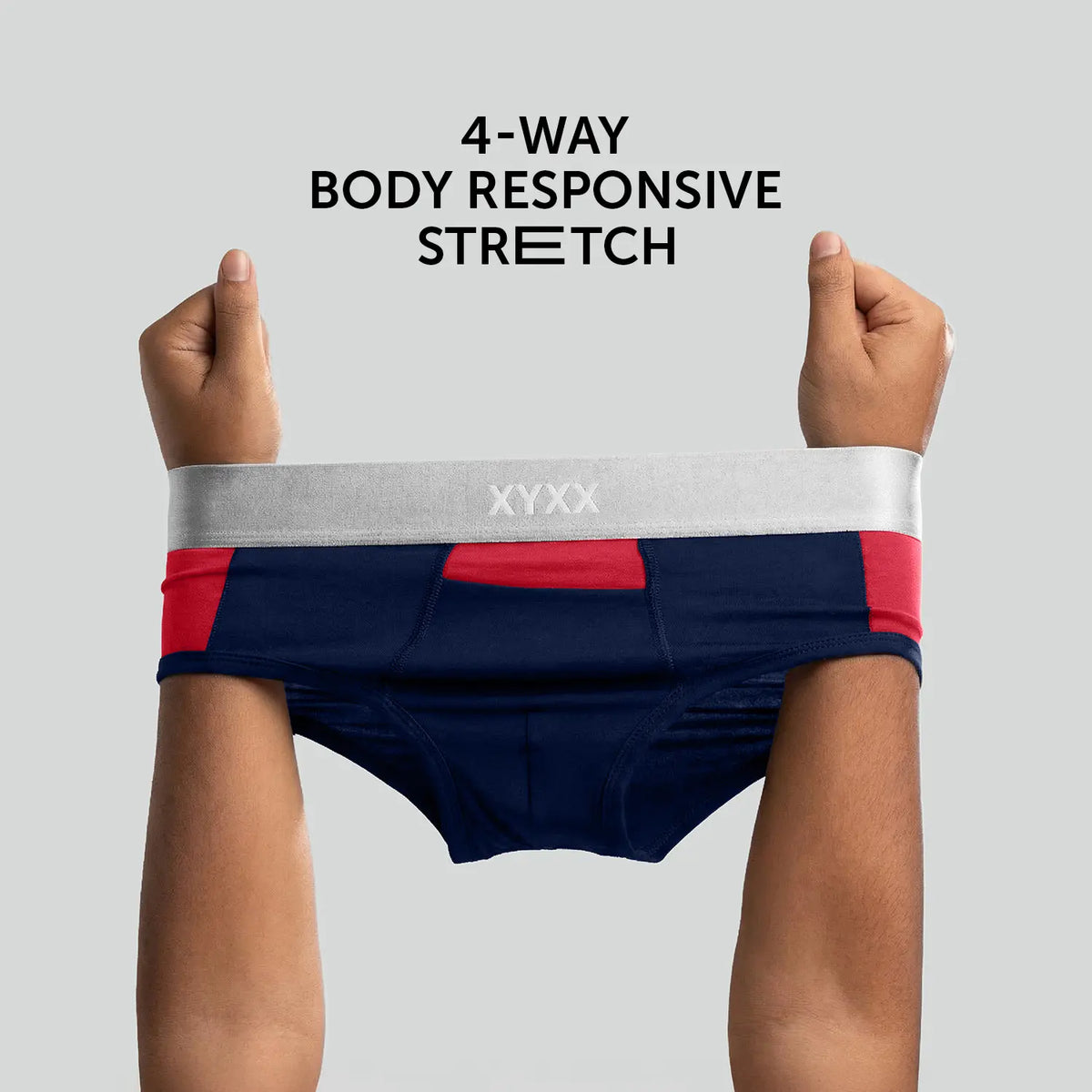 Illuminati Modal Briefs Pack of 3 (Grey, Blue & Red, Blue)