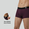 Aero Silver Cotton Trunks Plum Red