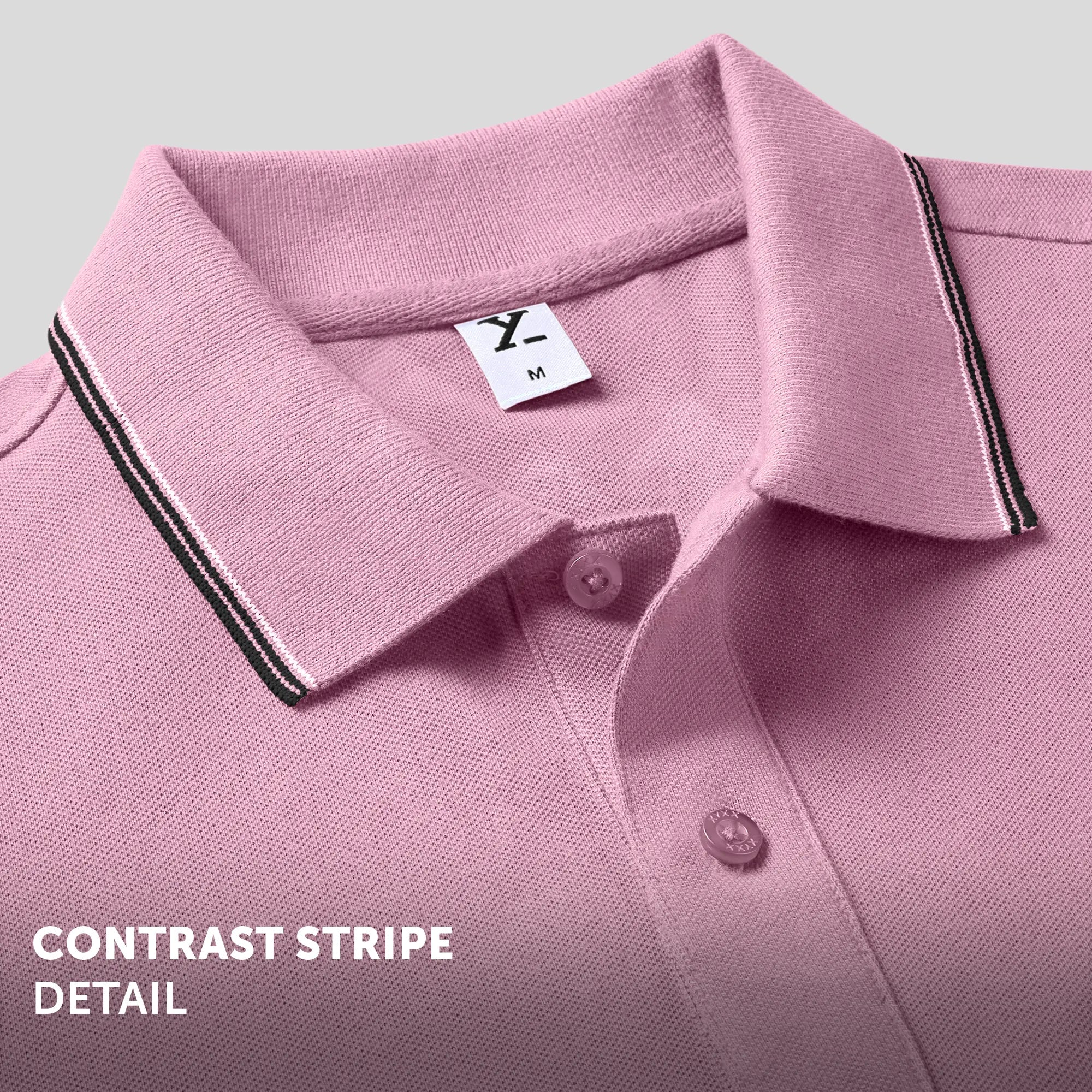 Accent Cotton Polo T-shirt - Blush Pink