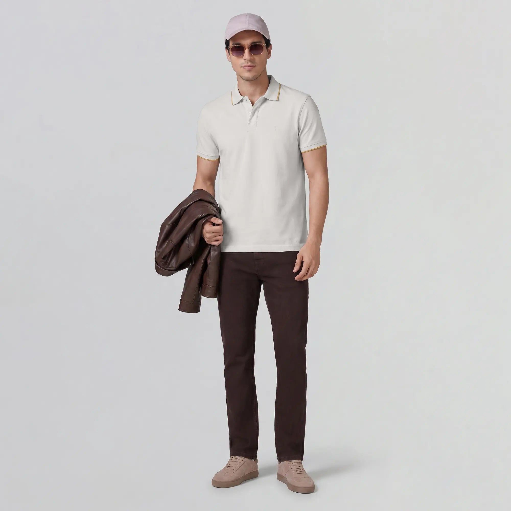 Accent Cotton Polo T-shirt - Pearl White