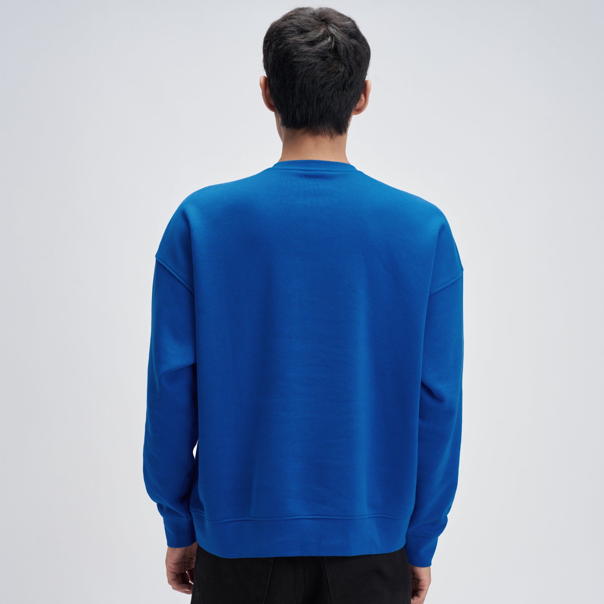 Crew Oversized Round Neck Sweatshirt - Campus Blue