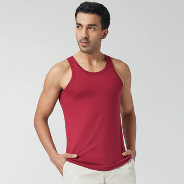 Ace Modal-Cotton Vest Bold Burgundy