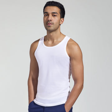Super-Soft Combed Cotton Vest Polar White (Pack of 2)