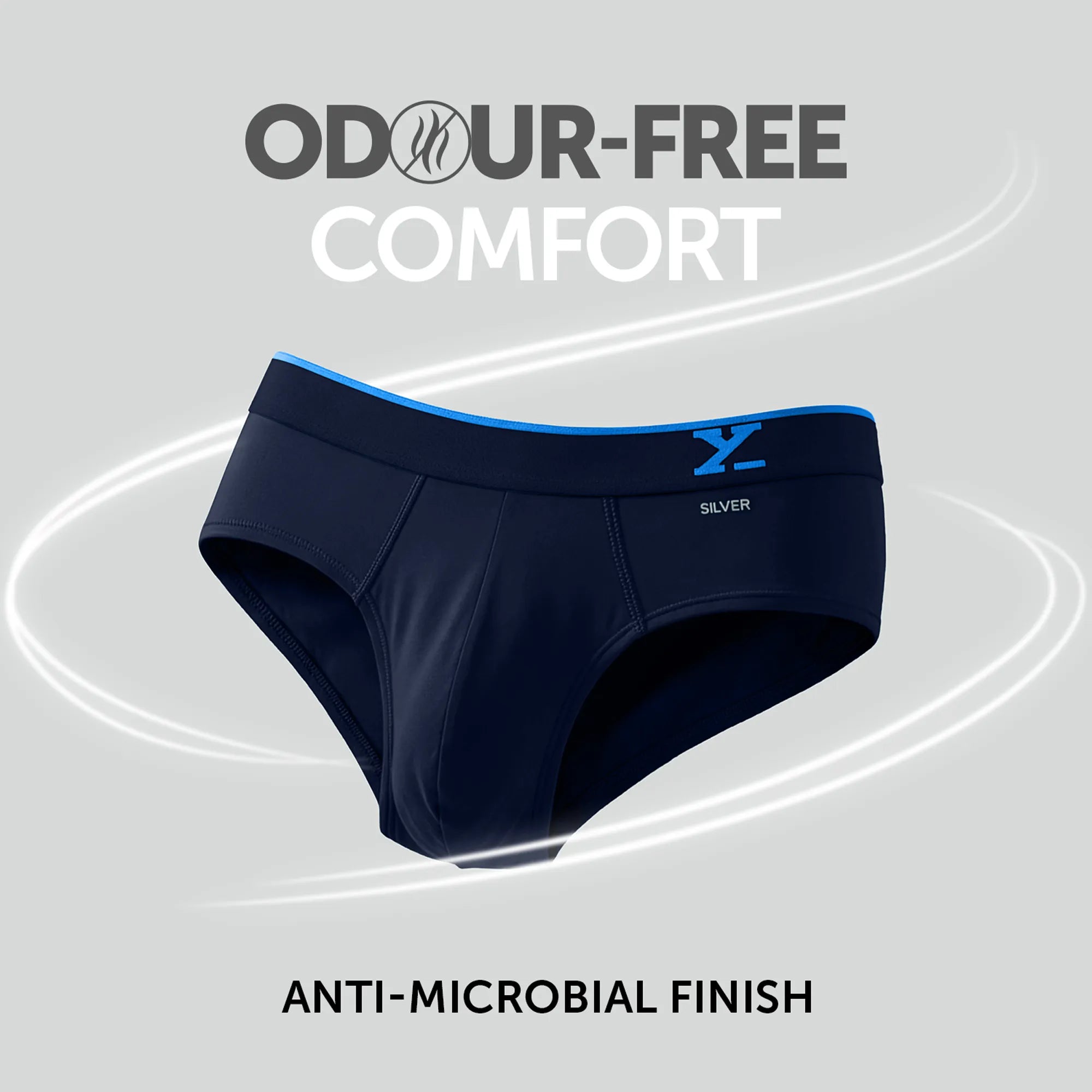 Traq Silver Cotton Briefs Midnight Blue