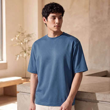 Cotton-Rich Oversized T-shirt - Denim Blue