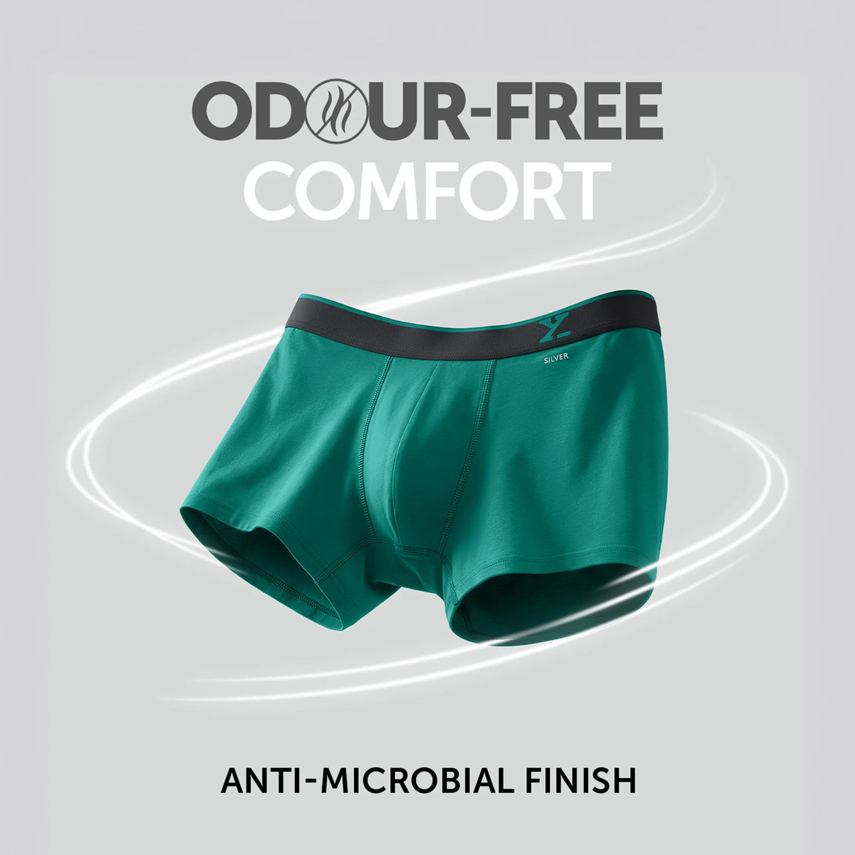 Traq Silver Cotton Trunks Aqua Green