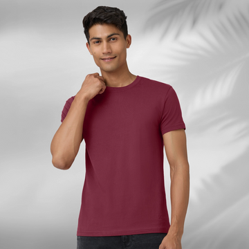 Pace Combed Cotton T-shirts Merlot Maroon
