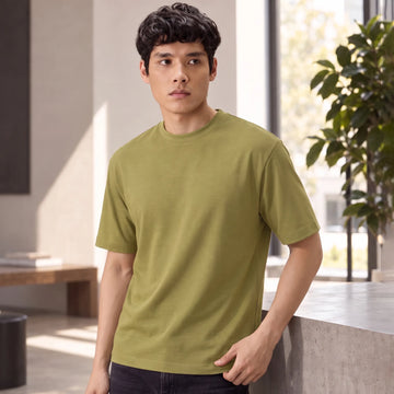Cotton-Rich Oversized T-shirt - Amber Green